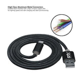 DTC USB Type C to USB 3.0 3Ft Nylon Braided Cord Fast Charging with Reversible Connector Cable